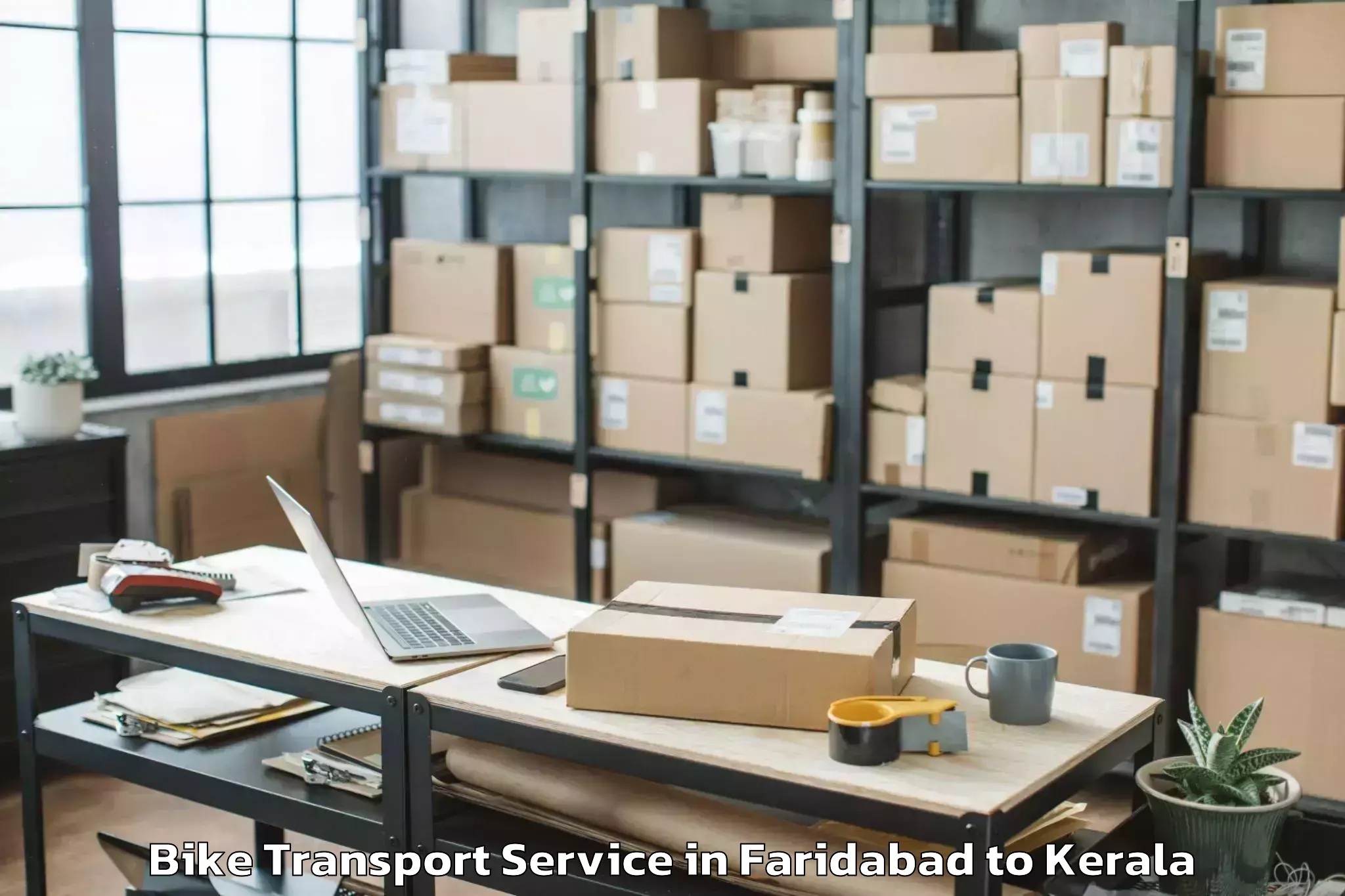 Top Faridabad to Kodamthuruth Bike Transport Available